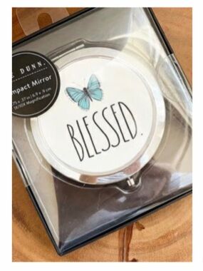 NEW Rae Dunn Blessed Compact Mirror Butterfly 🦋